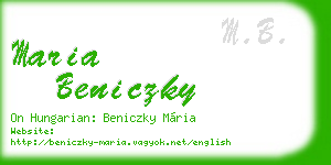 maria beniczky business card
