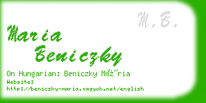 maria beniczky business card